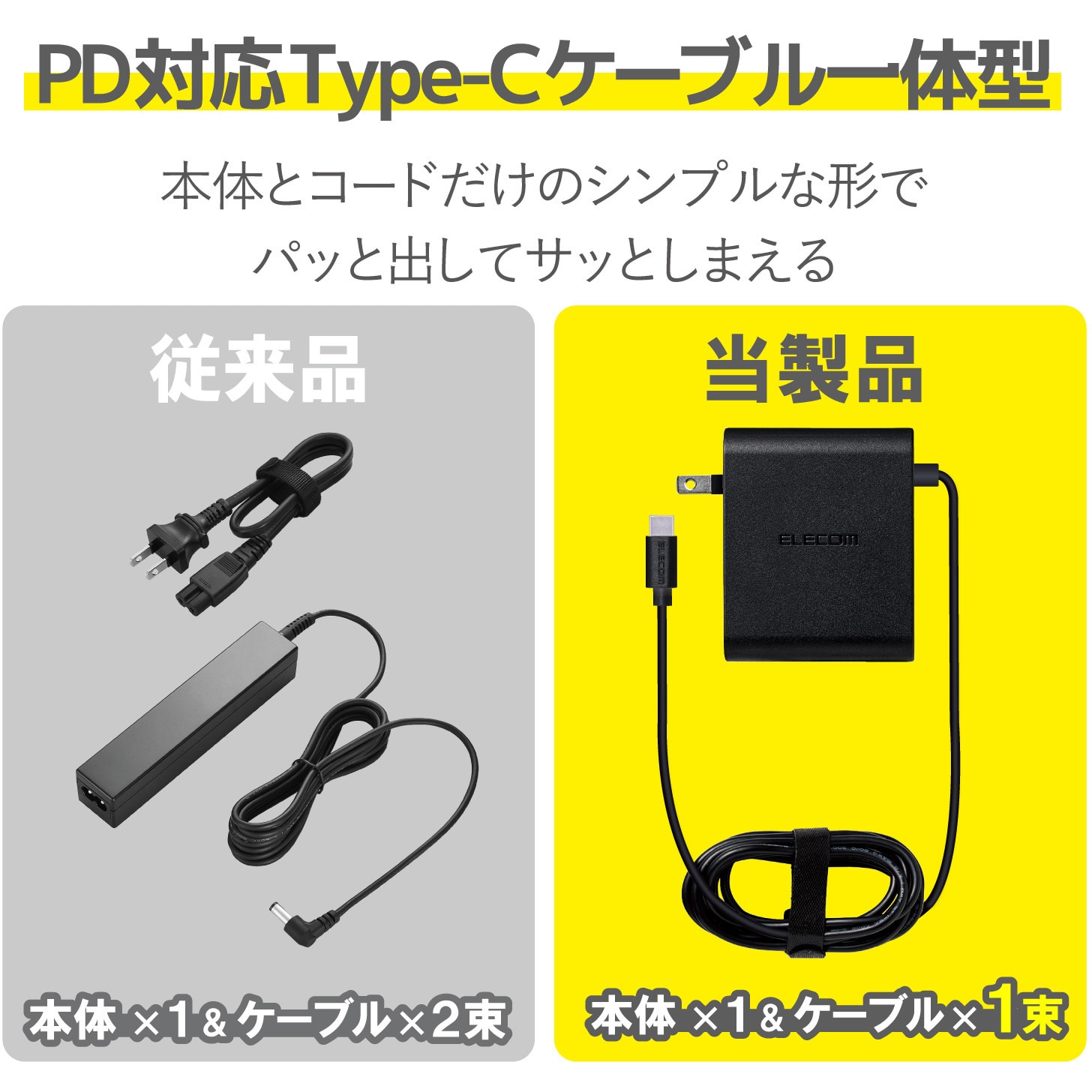 ACDC-PD0465BK ACアダプター ノートPC用 Type-C PD対応 ケーブル ACDC-PD0465BK ACアダプター ノートPC用 Type-C PD対応 ケーブル