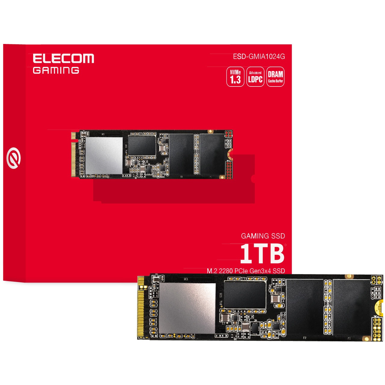 ESD-GMIA1024G ゲーミング内蔵SSD/PCIe3．0 1個 エレコム 【通販 