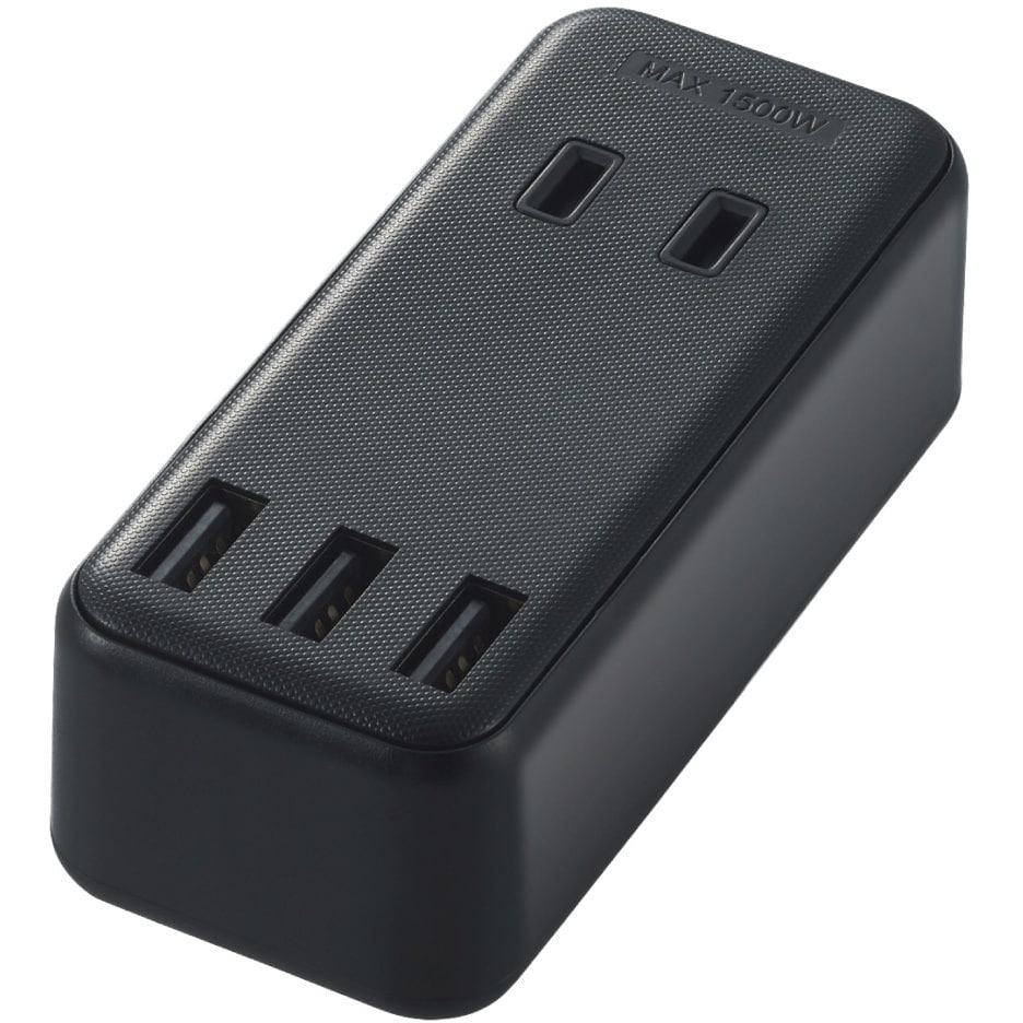 USB付タップ 2個口 込口防塵シャッター付 個別スイッチ/3-8318 USB付タップ 2個口 込口防塵シャッター付 個別スイッチ/3-8318