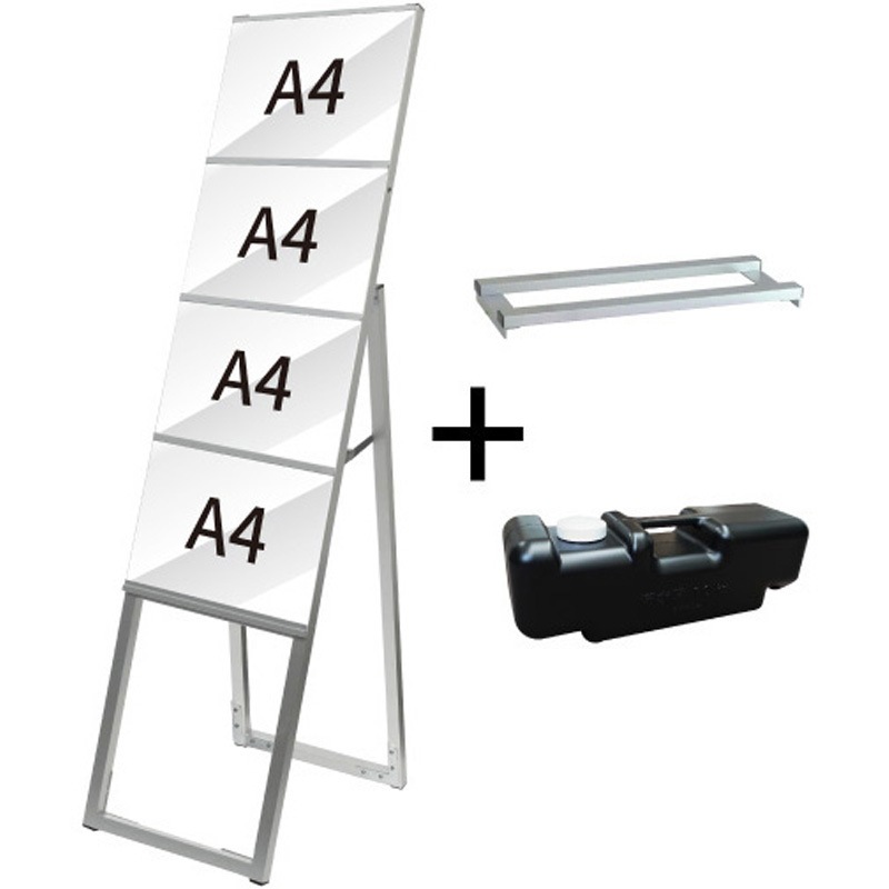 ELSK-A4Y4K-3SET イージーリンクスタンド看板 A4横4片面 ウエイトアーム・水タンクセット 1台 常磐精工 【通販モノタロウ】