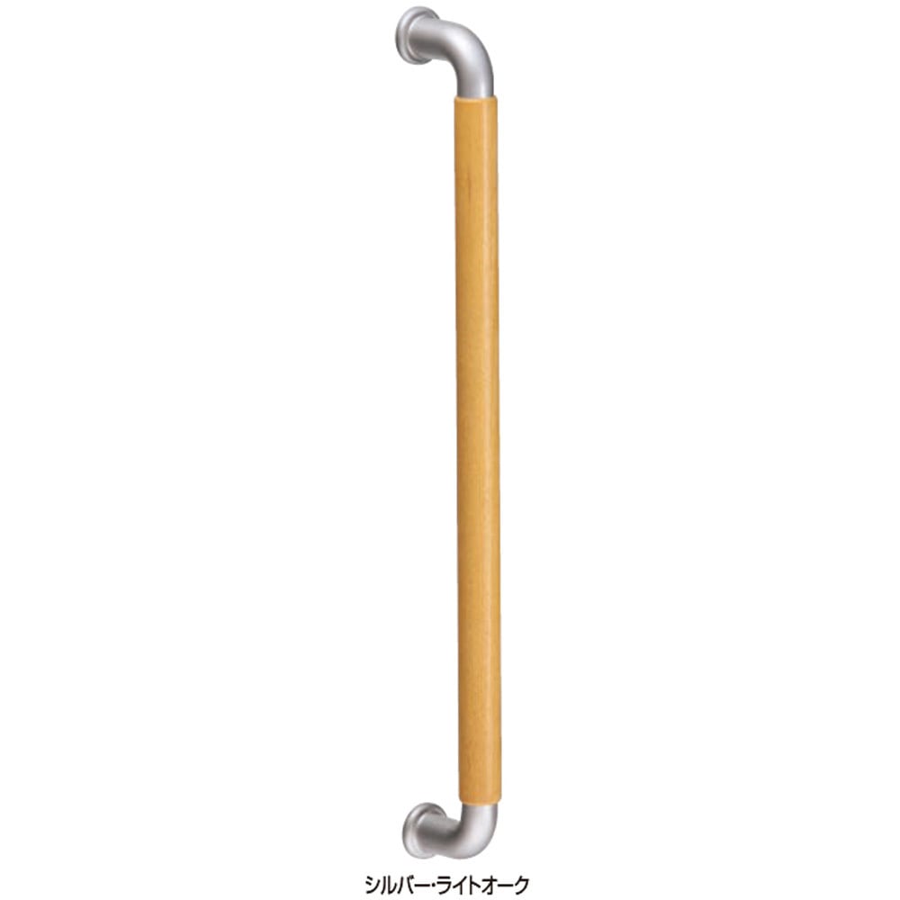 No.120 ハーモニー取手 扉厚25～36mm用 No.120 シロクマ シルバー/ライトオーク仕上 高さ57mmサイズ425 1組(2本)