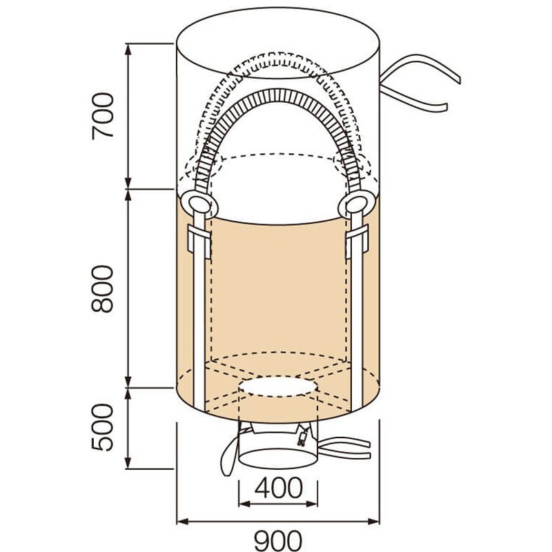 800KHR フレコンバック HIDAX ワンウェイタイプ 容量500L
