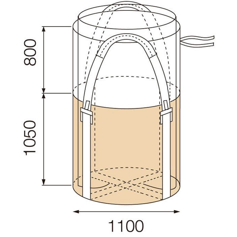 1050KR-B(PL) フレコンバック HIDAX ワンウェイタイプ 容量1000L
