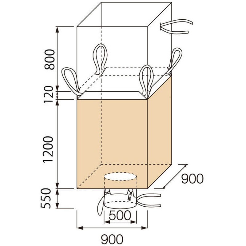 1200KHS フレコンバック HIDAX ワンウェイタイプ 容量1000L