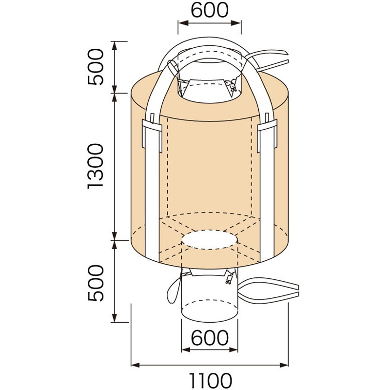 1300THR フレコンバック HIDAX ワンウェイタイプ 容量1230L