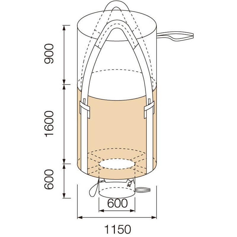 1600KHR フレコンバック HIDAX ワンウェイタイプ 容量1600L