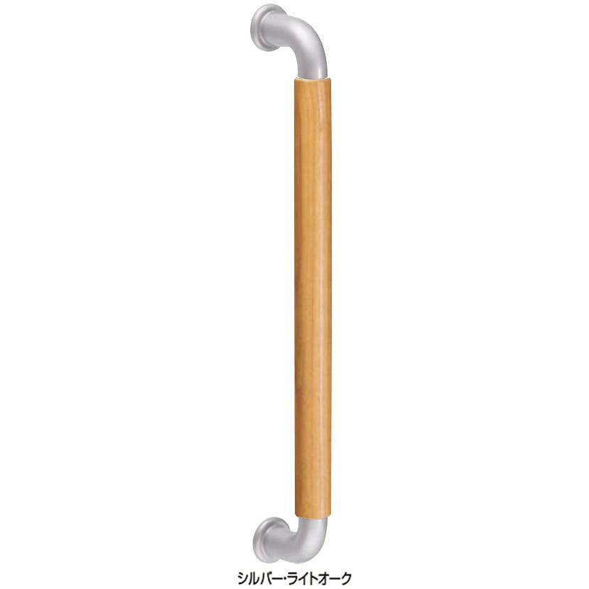 No.130 ビッグハーモニー取手 扉厚25～36mm用 No.130 シロクマ シルバー/ライトオーク仕上 サイズ425高さ70mm 1組(2本)