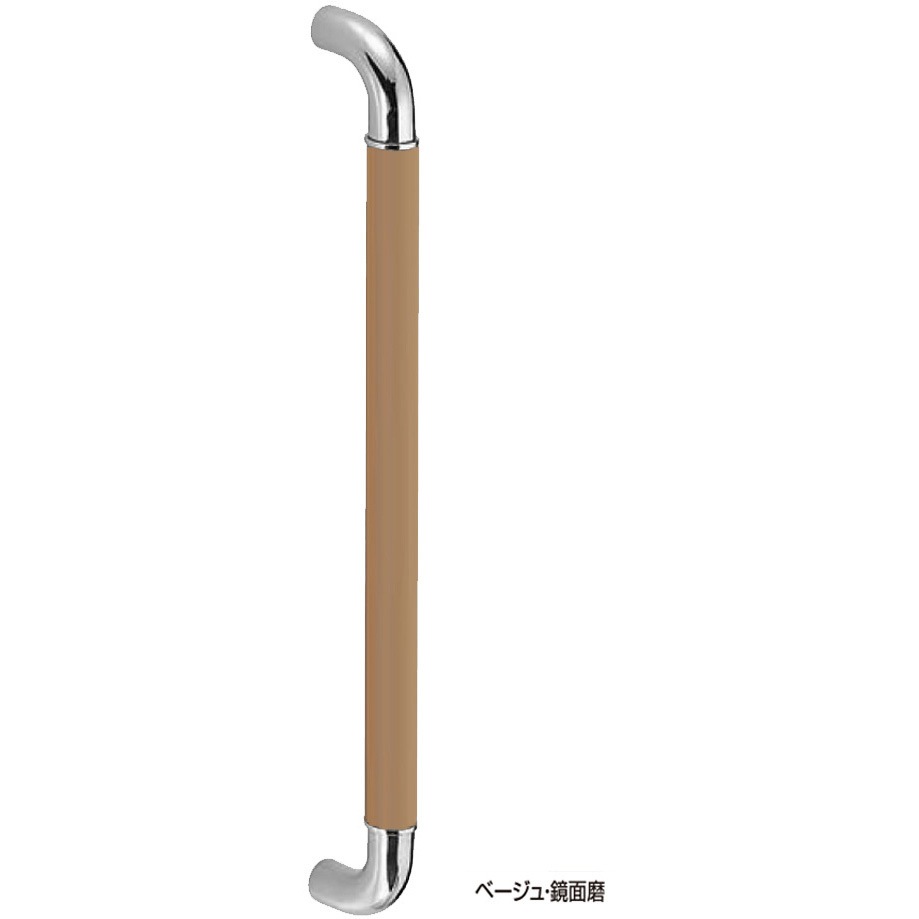 No.198 革巻き取手 No.198 シロクマ ベージュ/鏡面磨仕上 サイズ600高さ76mm 1組(2本)