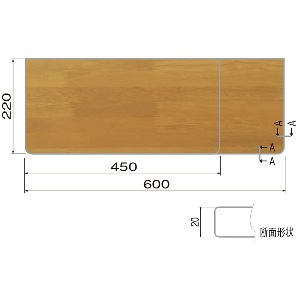 TG-102 集成材棚板C形 TG-102 シロクマ 木製 ライトオーク色 【通販