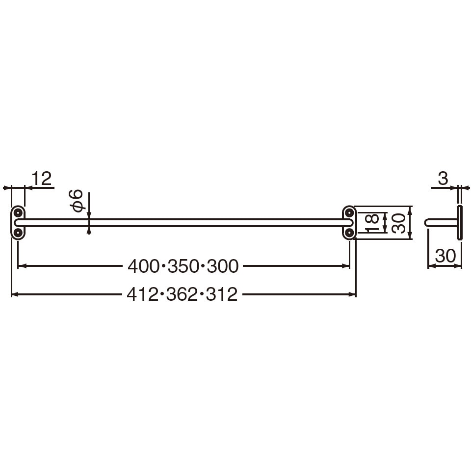 NH-6 一文字掛棒 NH-6 1本 シロクマ 【通販モノタロウ】