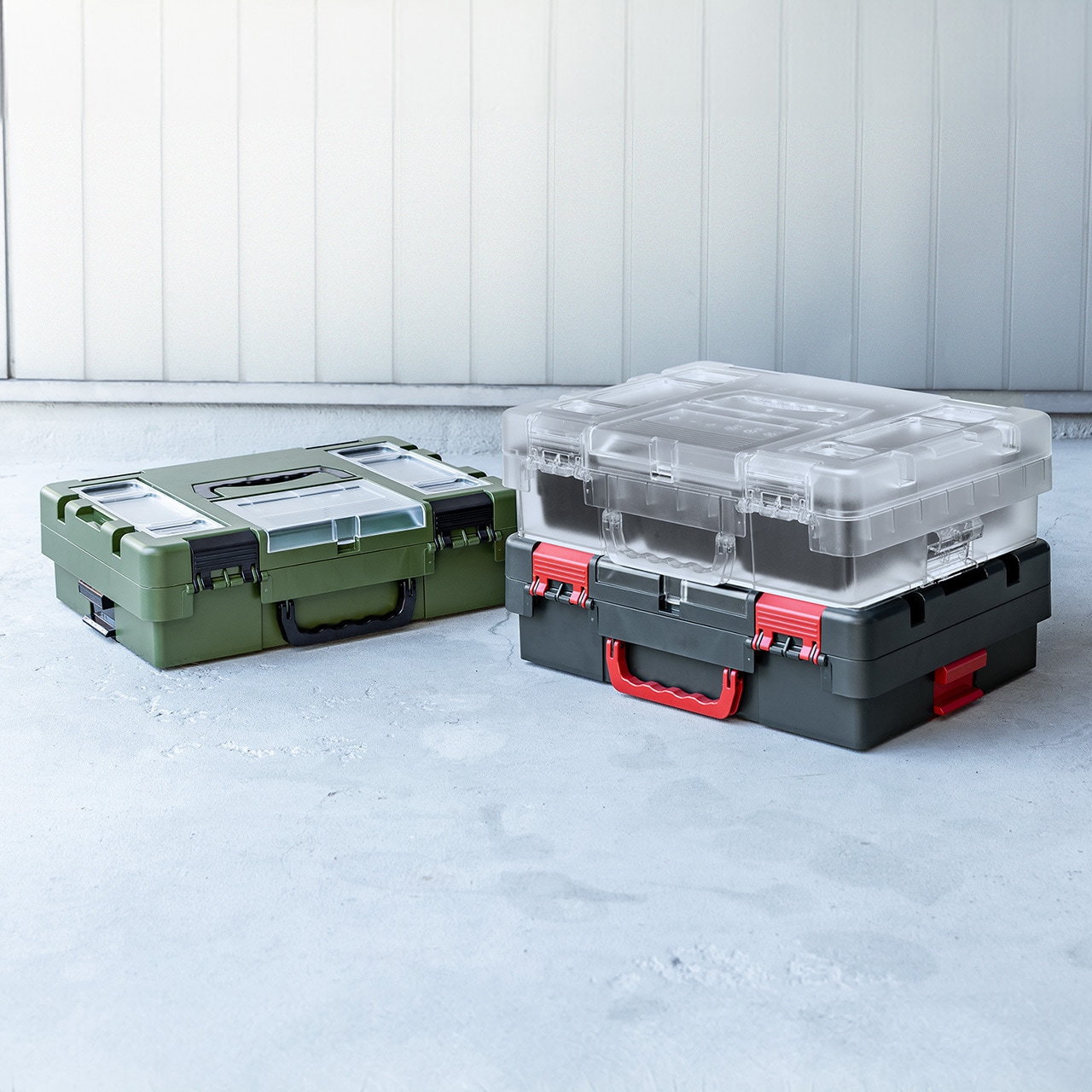 日光産業  スタッキングボックス  NO2  No1と合わせてどうぞ 200-TBOXS001CL ツールボックス スタッキング機能付き 1個 サンワ
