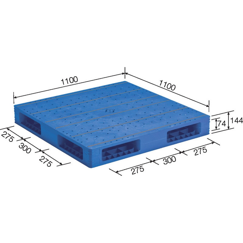 84012901BL503 LXパレット 4方差し両面使用型 サンコー(三甲) ブルー色
