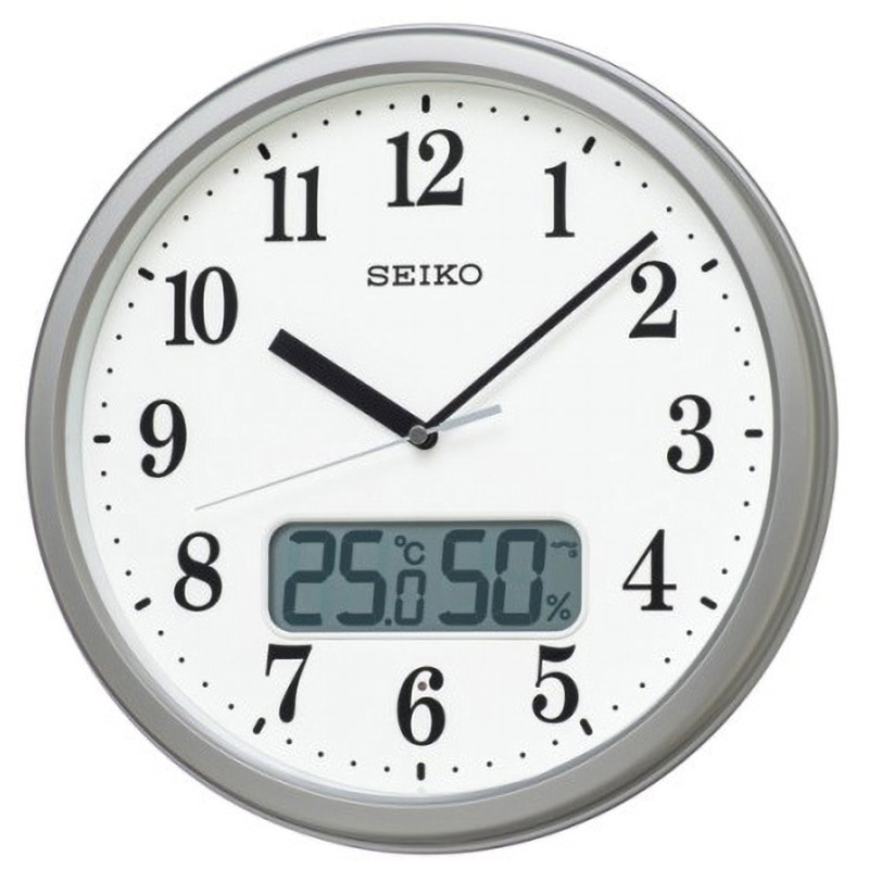 KX244S 丸形電波掛時計(温度・湿度表示付き) 1個 セイコー(SEIKO