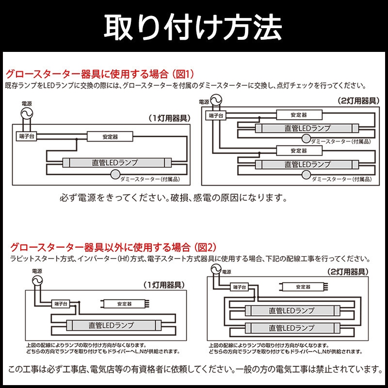 LDF40SS・N/17/23 直管LEDランプ 40W形 オーム電機 口金G13 2300Lm 昼