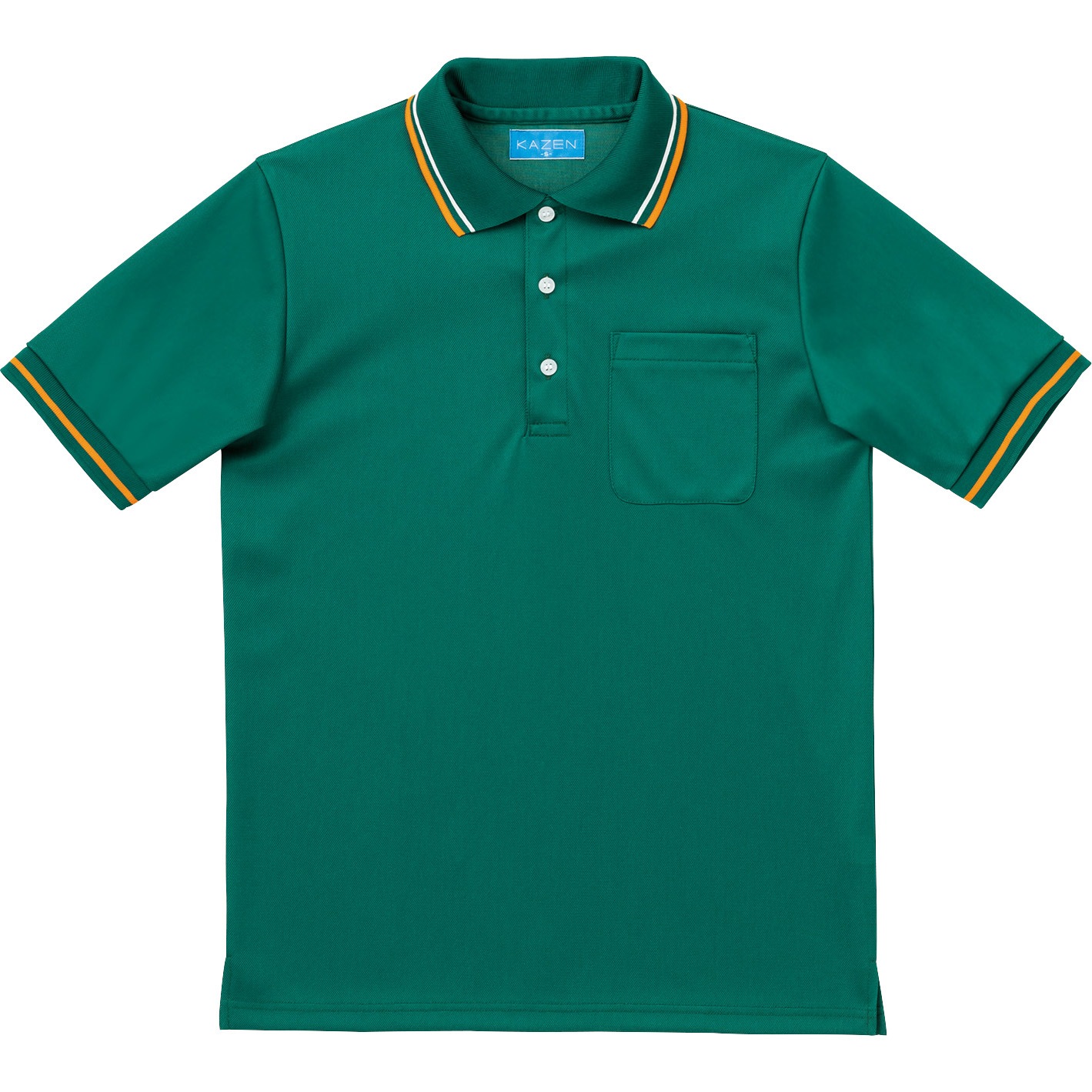 236-12 ライン入りポロシャツ 236 KAZEN 男女兼用 綿混トリコット