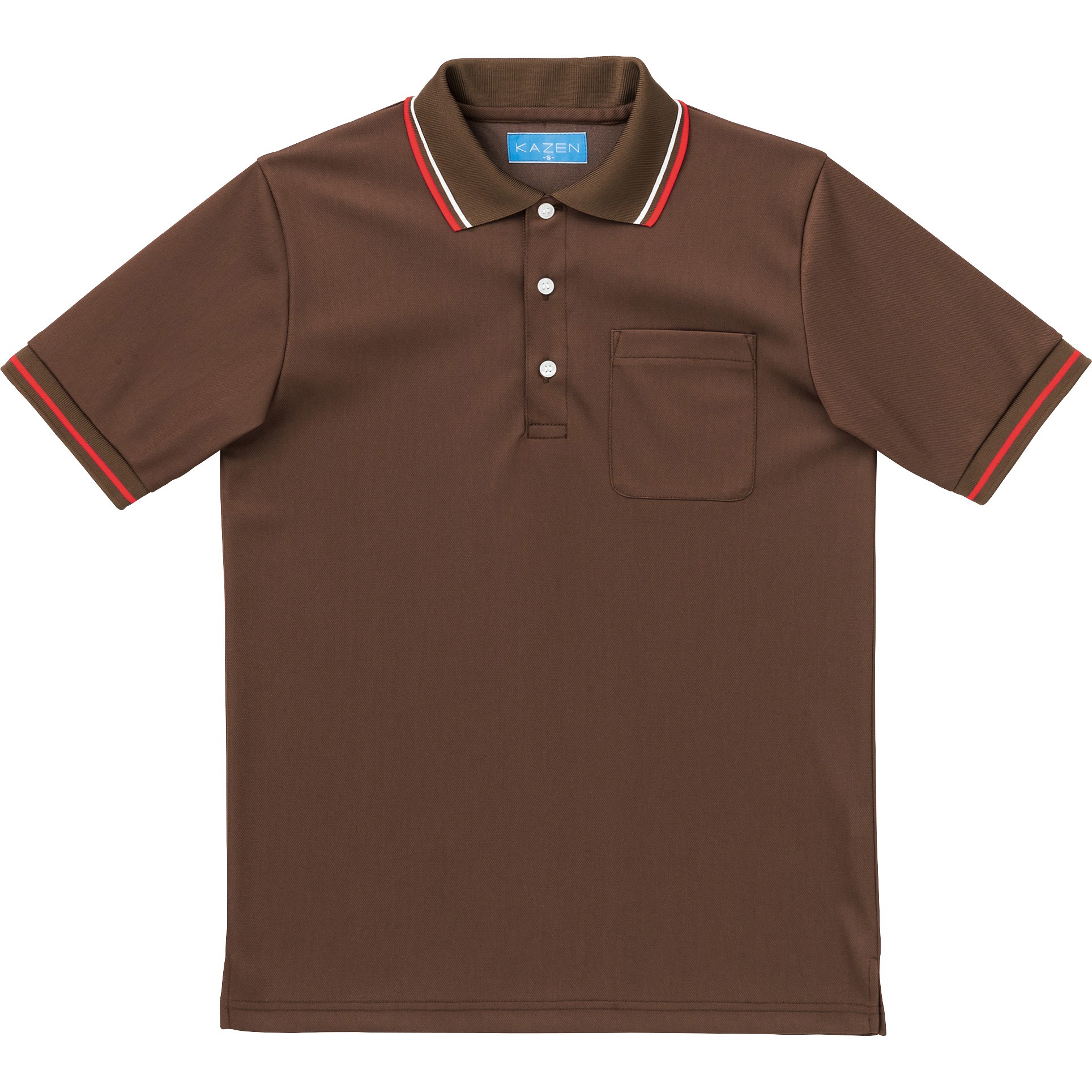 236-33 ライン入りポロシャツ 236 KAZEN 男女兼用 綿混トリコット