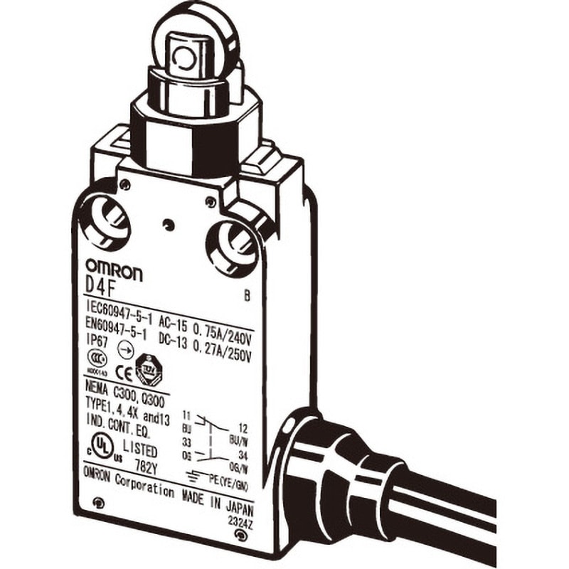 D4F-202-5R 小形セーフティ・リミットスイッチ D4F 1個 オムロン(omron