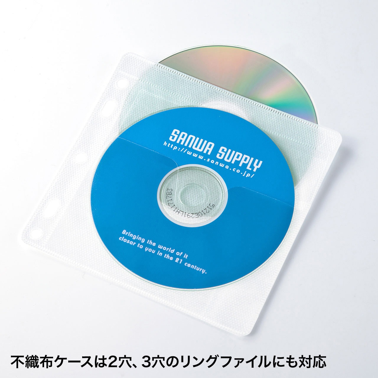 SANWA DVD CDケース 収納 2個セットFCD-FBOX100N2 FCD-FBOX100N2 不織布ケース付きボックスケース(100枚収納) 1個