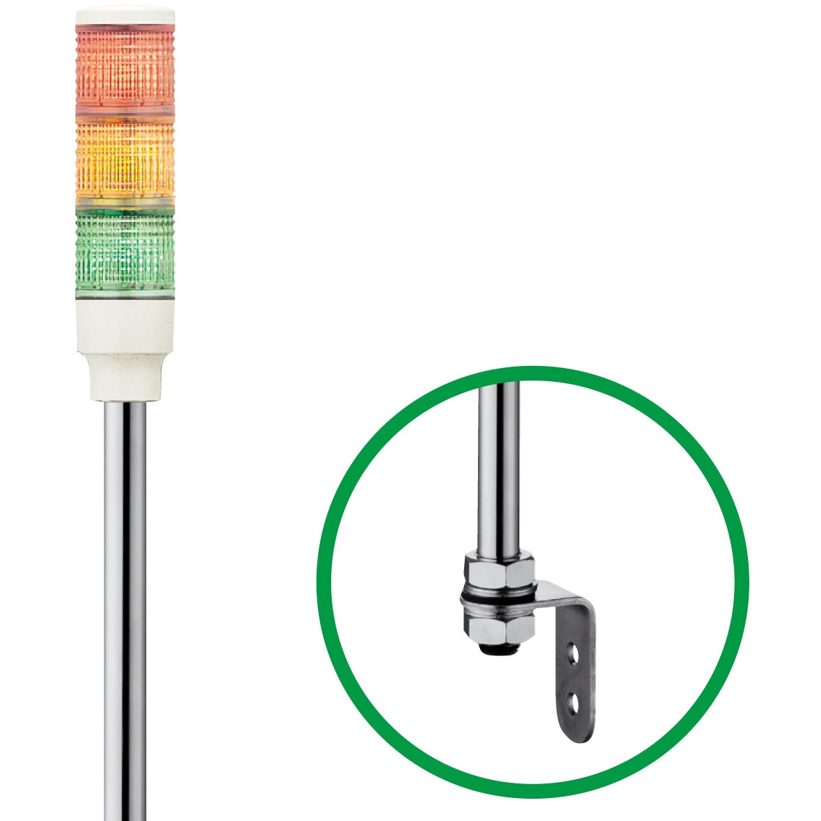 LOUT-24W-3RYG クリアーグローブ Φ40 積層式LED表示灯(ポール) 24V アロー(シュナイダーエレクトリック) 3段   LOUT-24W-3RYG 8,745円