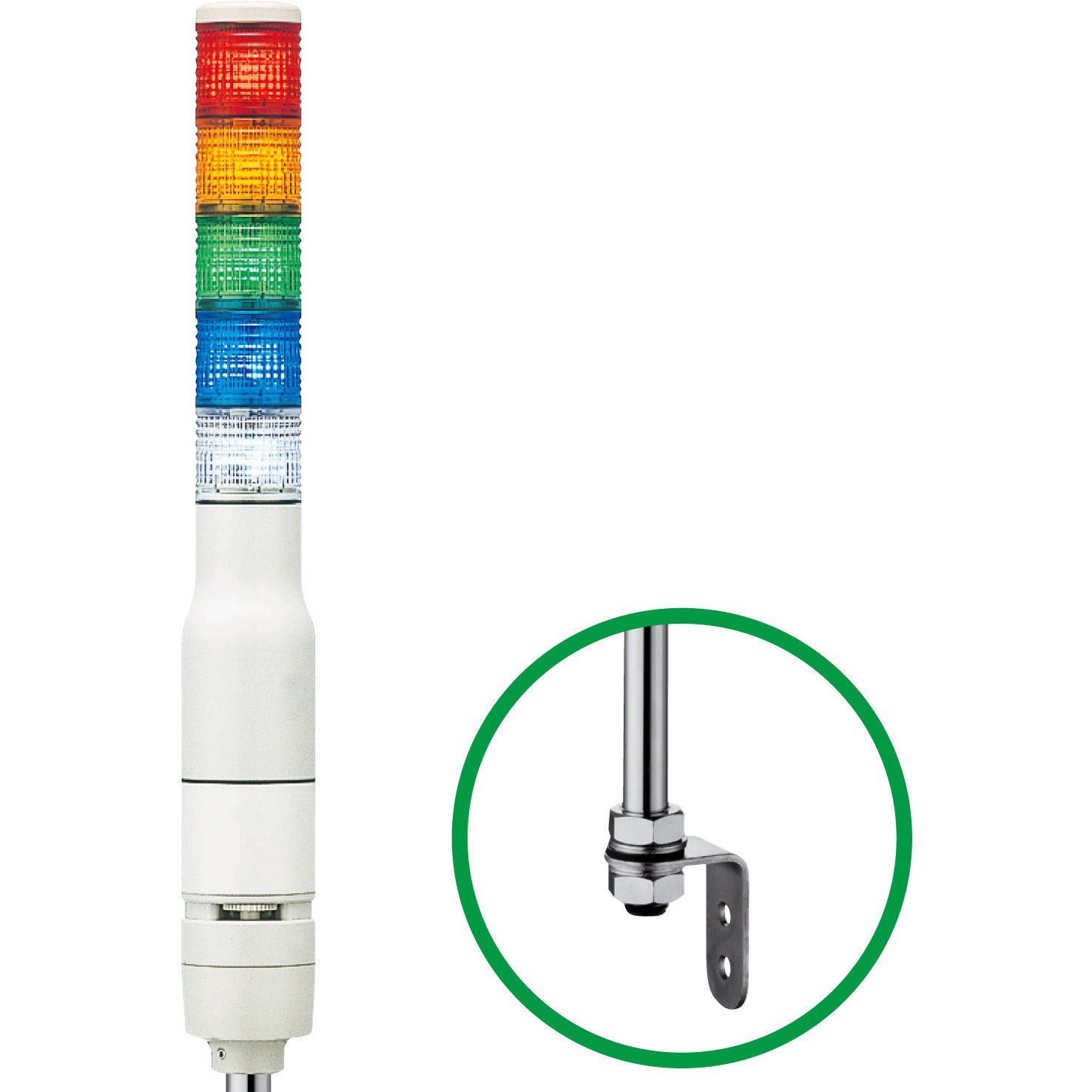LOUTWB-200-5RYGBW Φ40 積層式LED表示灯+ブザー+点滅(ポール) 200V アロー(シュナイダーエレクトリック) 5段   LOUTWB-200-5RYGBW