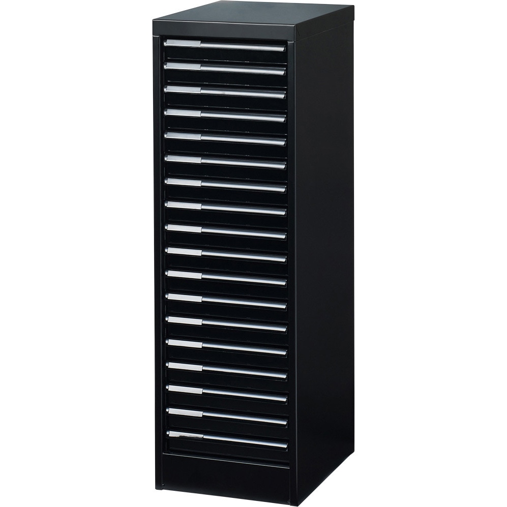 AF-18マットブラック アバンテV2フロアケース浅 ナカバヤシ タテ型浅18段 本体幅277mm奥行336mm高さ880mm