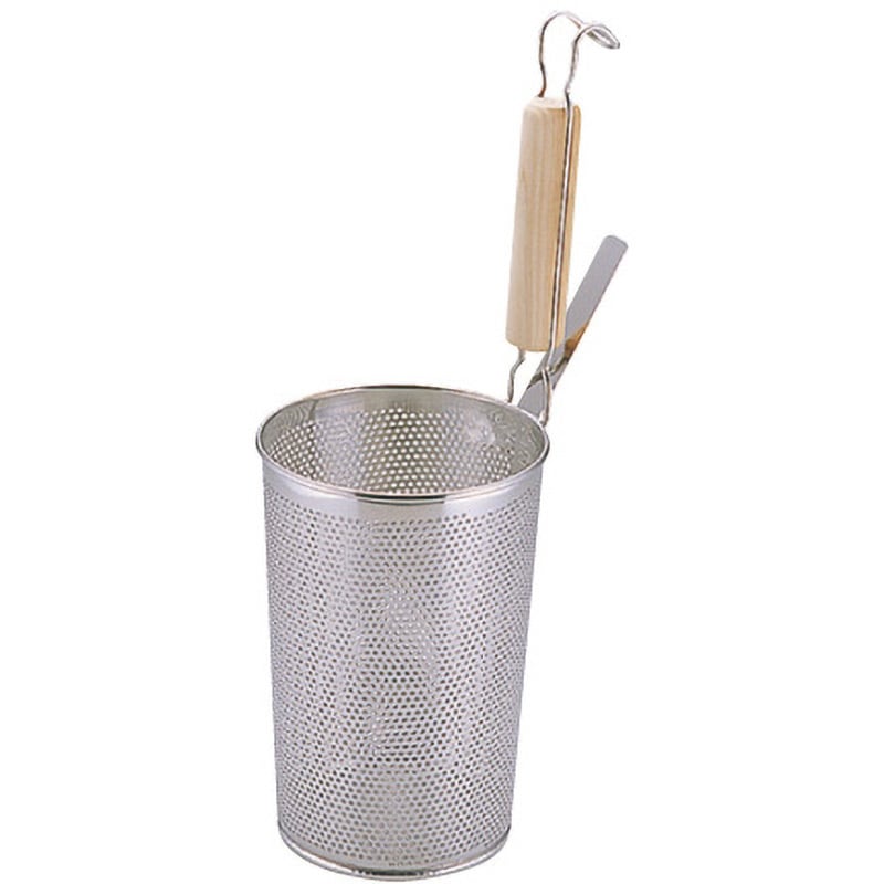 UK18-8パンチング 木柄深型底平煮ざるうどんてぼ 1個 YUKIWA(ユキワ/三宝産業) 【通販モノタロウ】