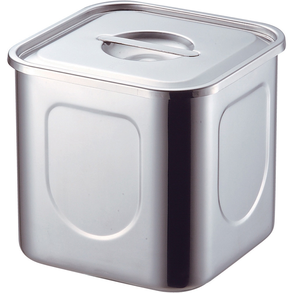 13cm KO 18-8角キッチンポット 仔犬印(本間製作所) 容量2L 13cm