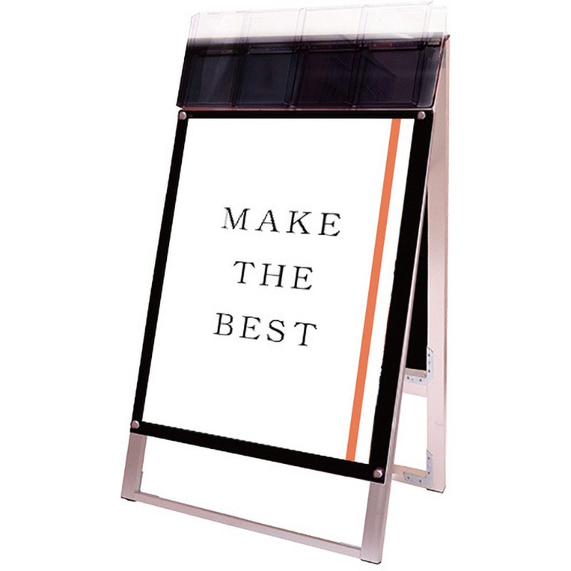 PSSKMNP-B2RB-G ポスター用スタンド看板マグネジ パンフレットケース付 (屋外用) 常磐精工 両面タイプ   PSSKMNP-B2RB-G