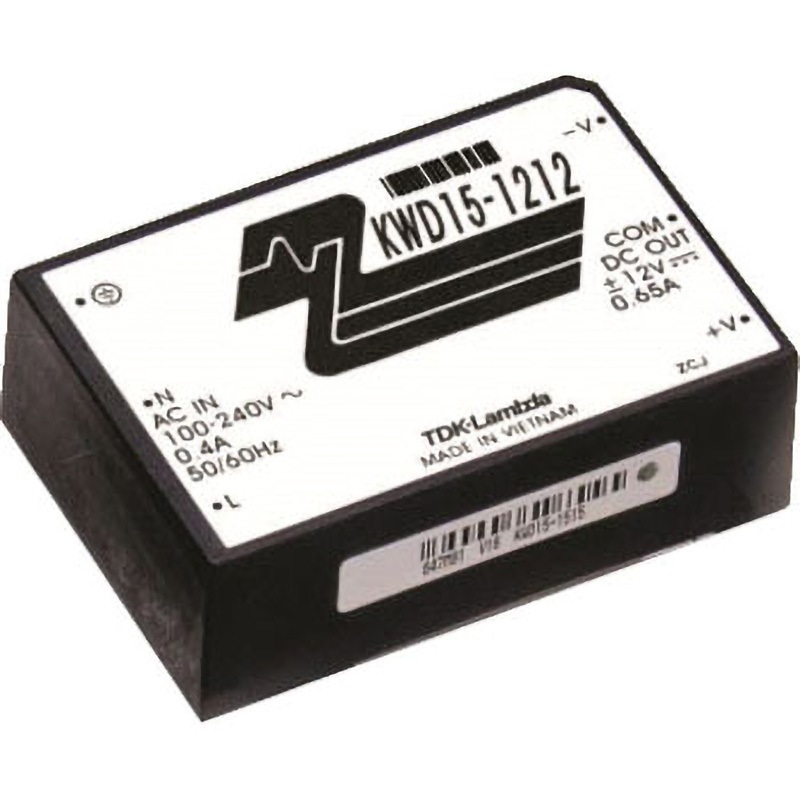 KWD15-1515 電源 オンボード型AC-DCスイッチング電源 TDKラムダ (最大)0.52A 入力電圧範囲AC85～265/DC110～340V 15W   KWD15-1515