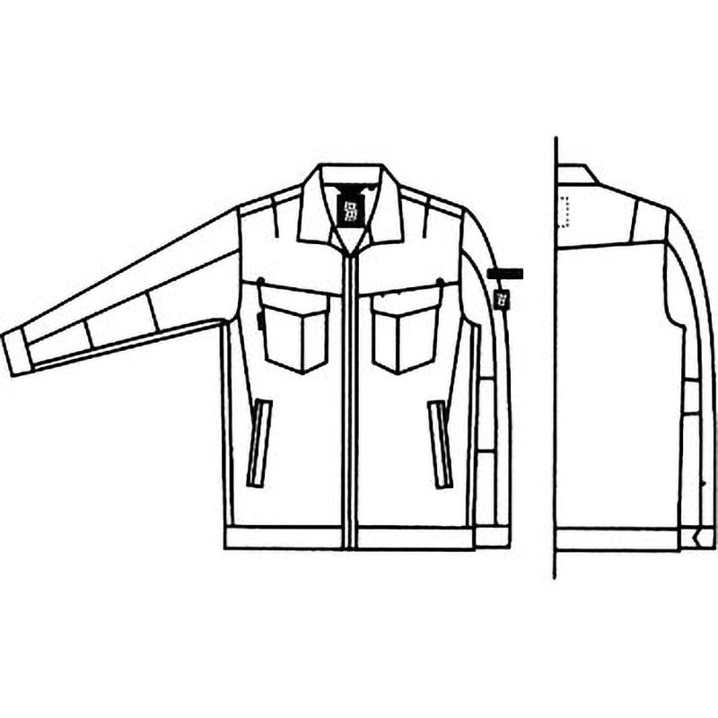 573 573 綿100%長袖ブルゾン(春夏用) 桑和 ネイビー色 4L着丈71cm