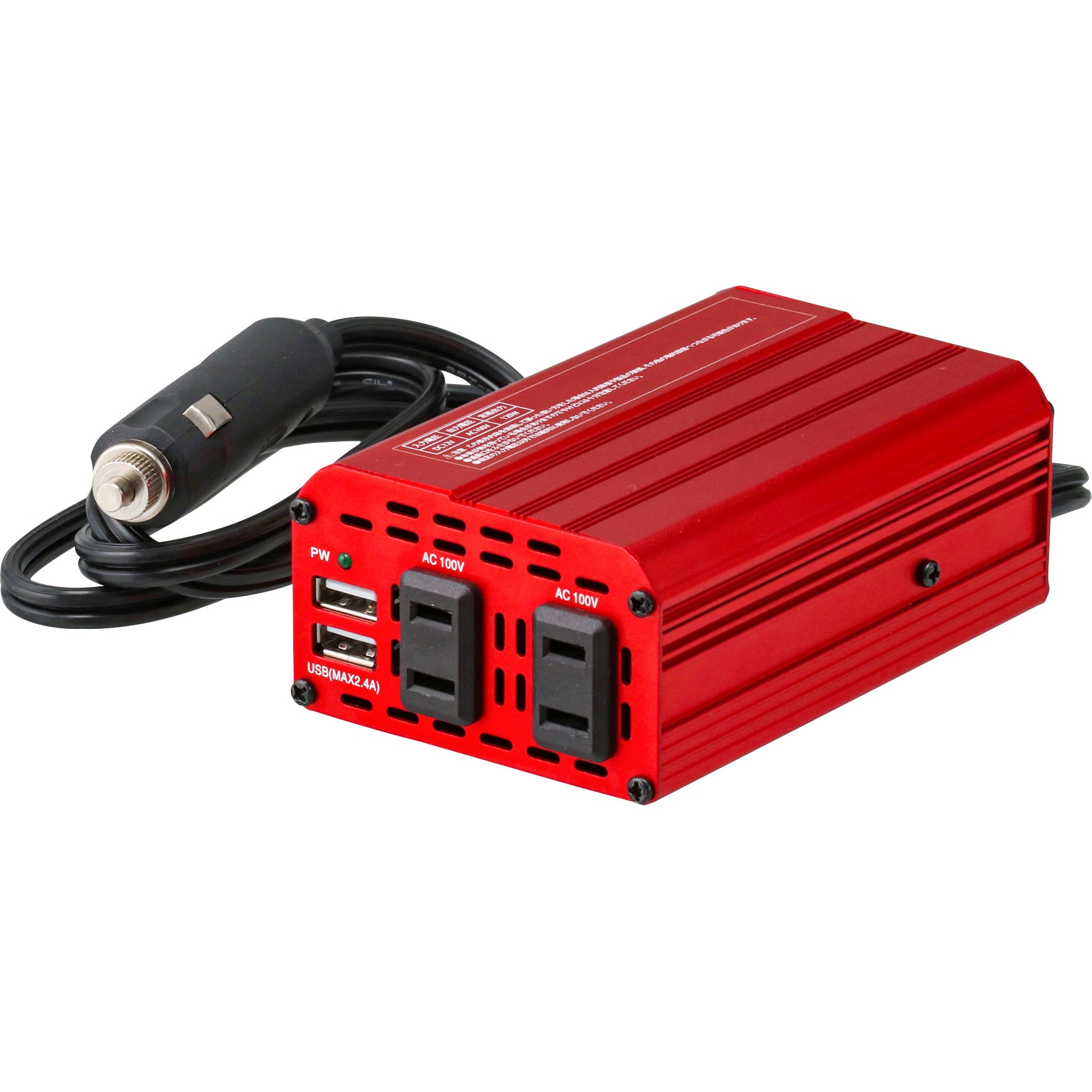 インバーター12V 矩形波 USB 2ポート 付き 定格出力120W