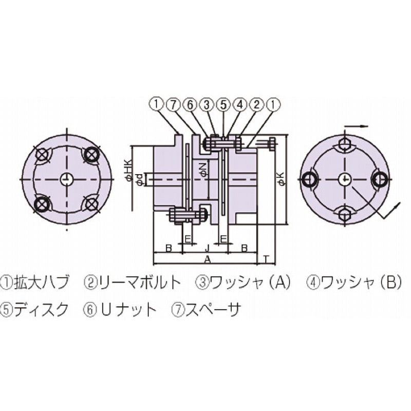 NEF02W-NR-NR エクトフレックスカップリング NEFシリーズ(スペーサタイプ)NEF02W 椿本チエイン 許容トルク19.6N・m  全長63mm許容偏心0.3mm - 【通販モノタロウ】