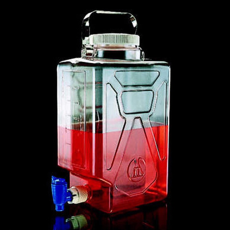 2322-0020JP 活栓付角型瓶  カーボーイ Thermo Fisher Scientific 目盛有 9L  1個 2322-0020JP
