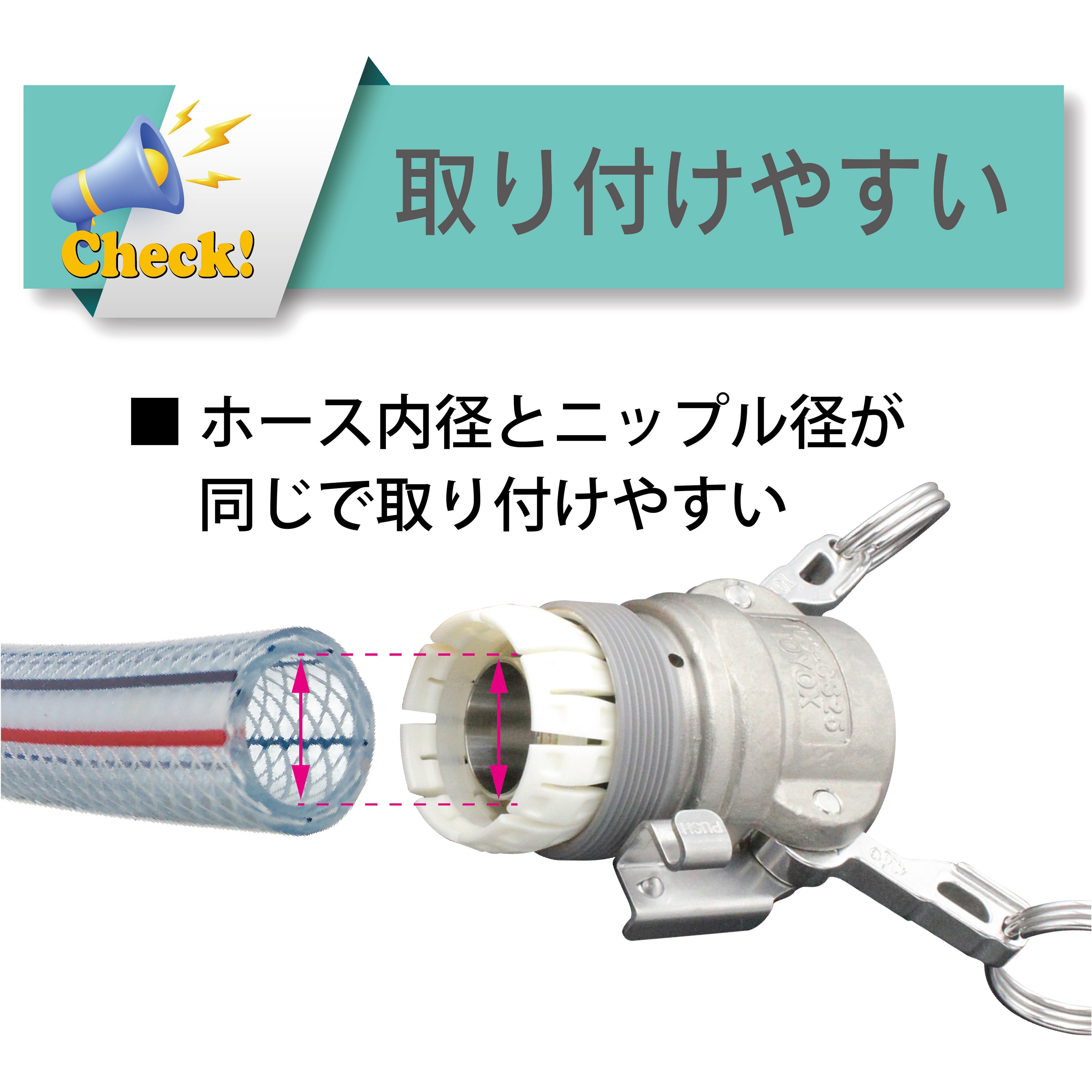 TC3-CS19 ホース継手 カムロックタイプ ステンレス製[トヨコネクタ TC3