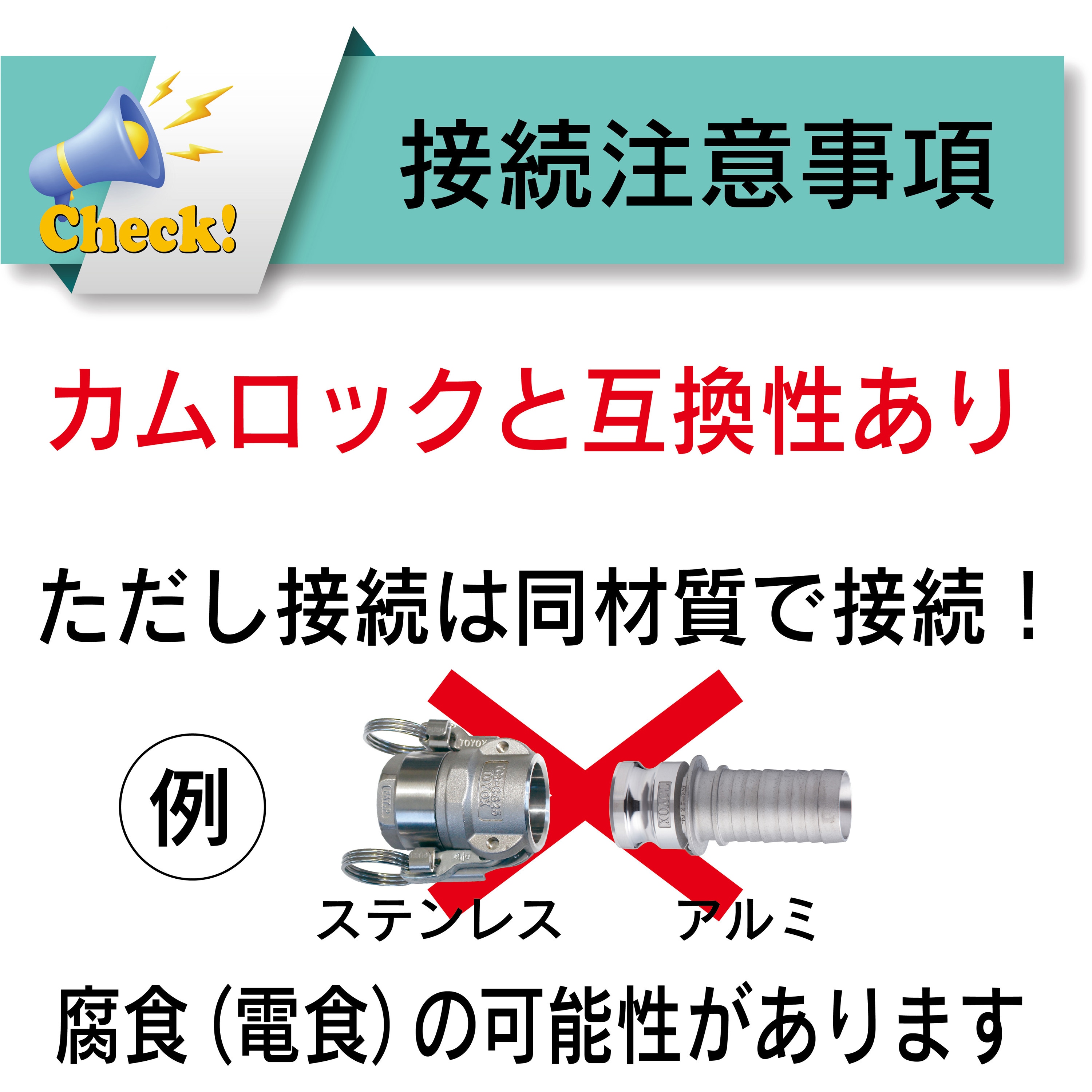 TC3-CS19 ホース継手 カムロックタイプ ステンレス製[トヨコネクタ TC3