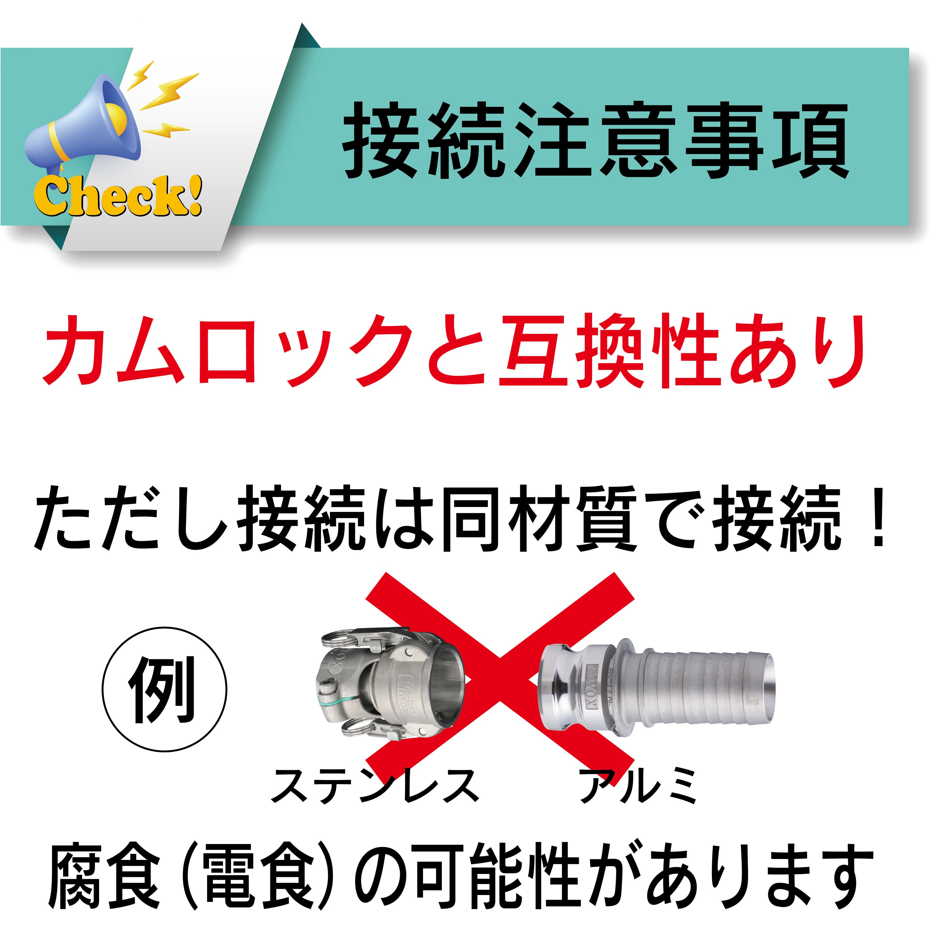 TC6-CS38 ホース継手 カムロックタイプ ステンレス製[トヨ