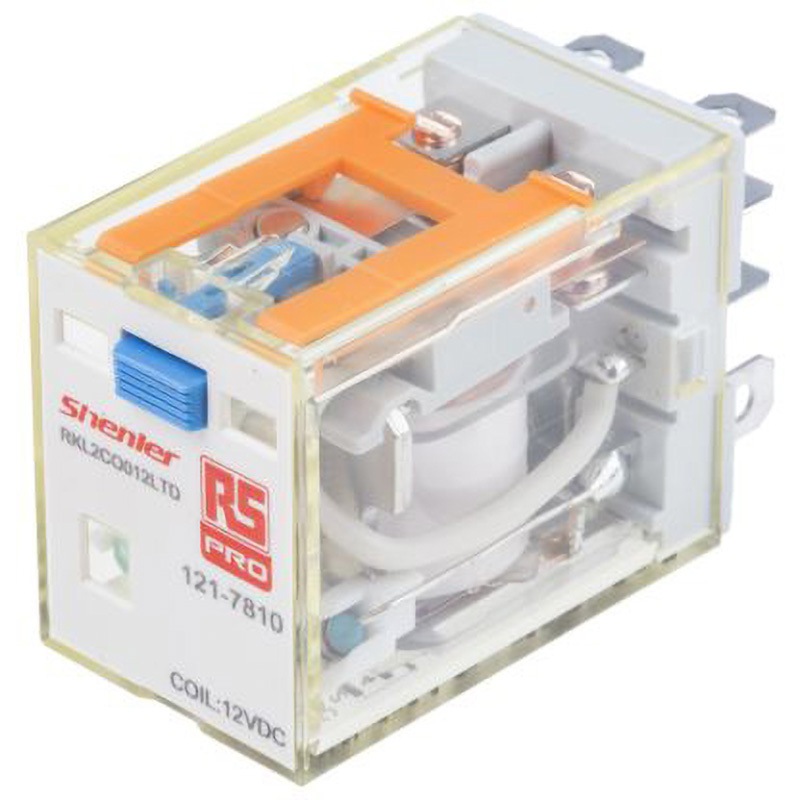 121-7810 RS PRO リレー 12V dc， RS PRO プラグイン 10A 2c/DPDT 121