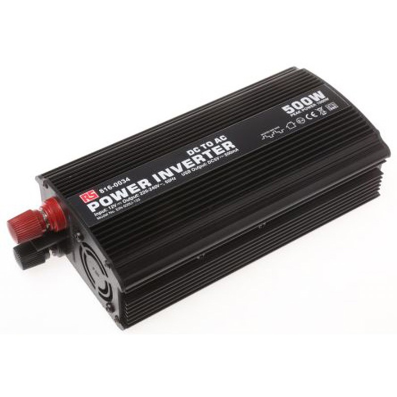 816-0034 RS PRO 固定DC-AC電源インバータ， 改良版正弦波 RS PRO AC230V DC12V 幅102mm奥行55.5mm  816-0034