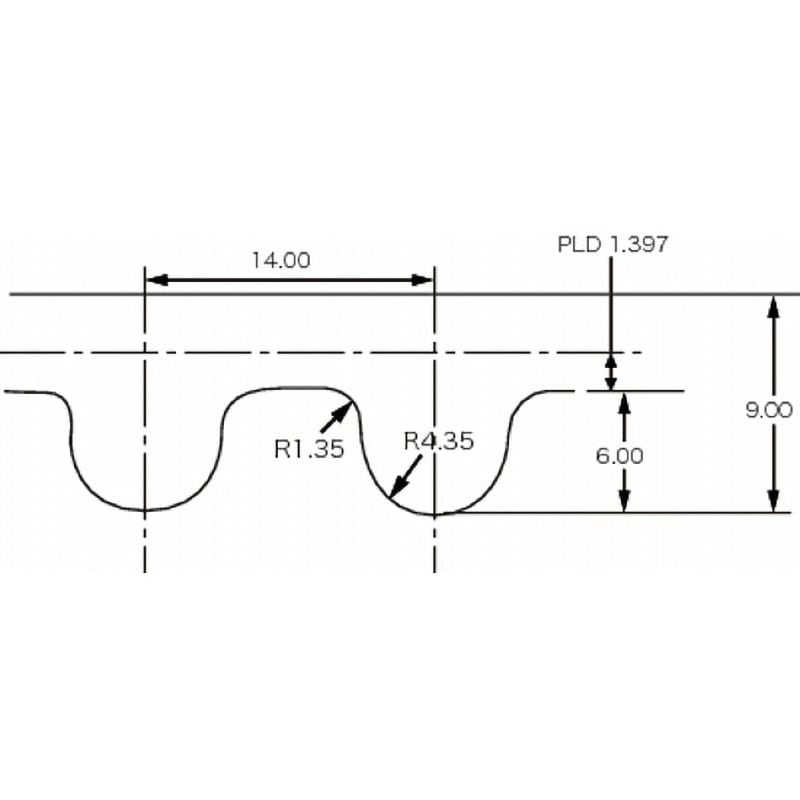 1400-D14M-55 パワーグリップHTDベルト 14Mタイプ ゲイツ