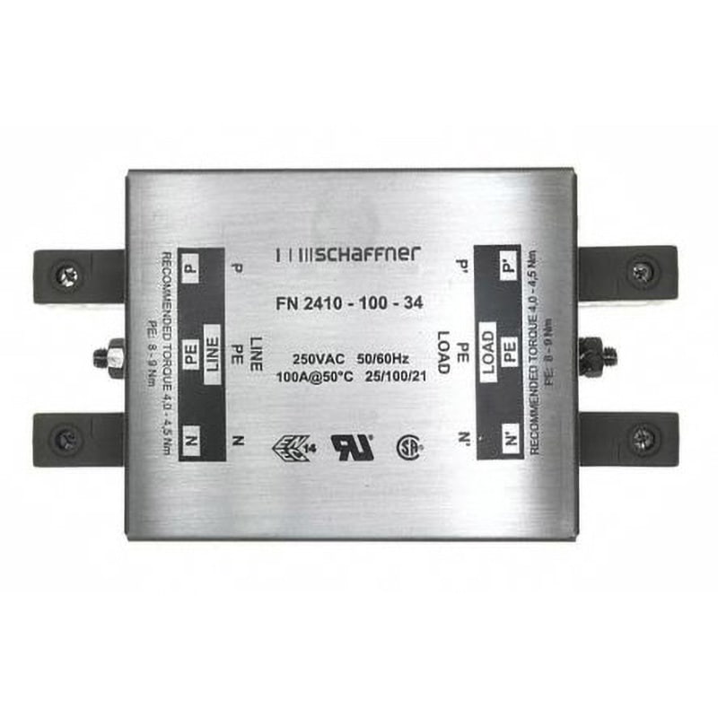 FN2410-100-34 Schaffner EMC/RFIフィルタ，電源ラインフィルタ，ノイズフィルタ 1個 SCHAFFNER 【通販モノタロウ】