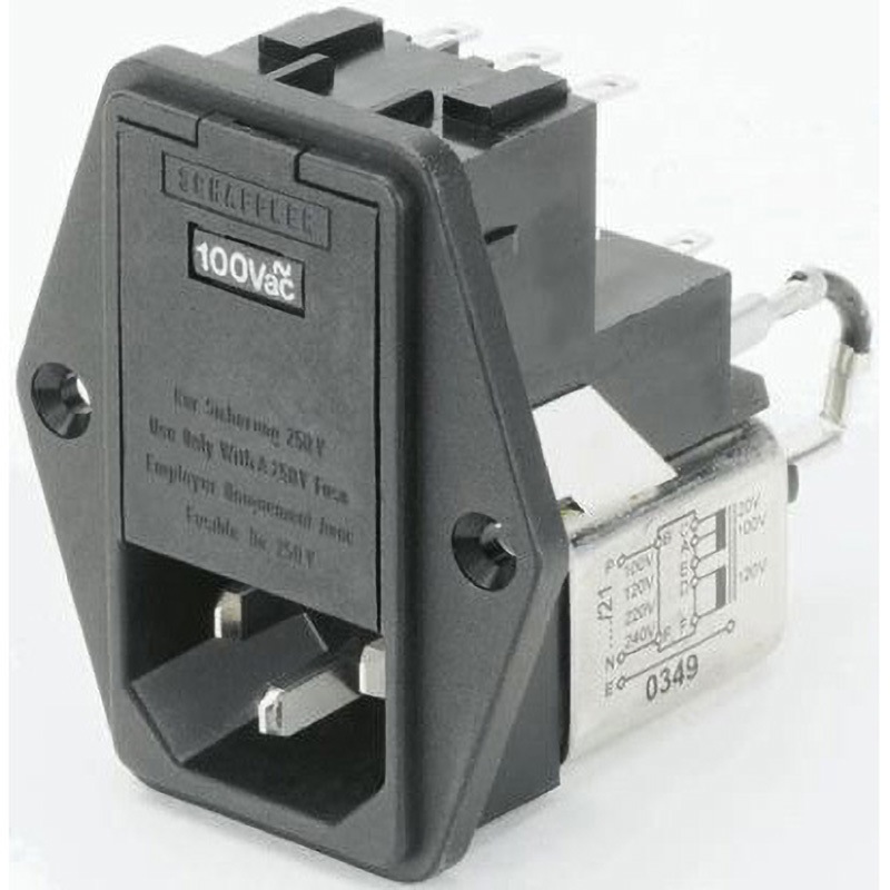 FN 378-4/21 Schaffner IECフィルタ オス， IEC規格， IEC / EN 60939 パネルマウント 1個 SCHAFFNER 【通販モノタロウ】