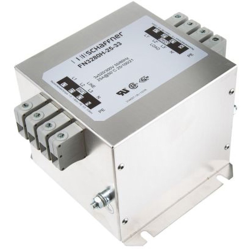 FN3280H-25-33 Schaffner RFIフィルタ 25A フランジマウント SCHAFFNER 1個 FN3280H-25-33