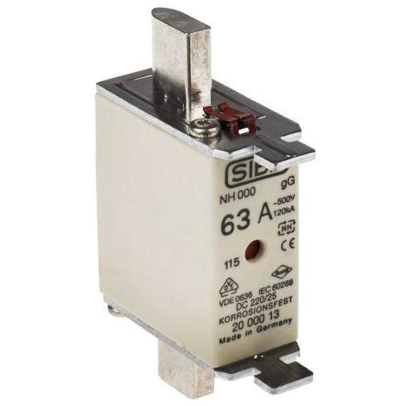 20-000-13/63E1 SIBA ヒューズリンク SIBA AC500V 63A 規格IEC 60269-2-1 サイズ54×20.5×40.5mm 1袋(3個)