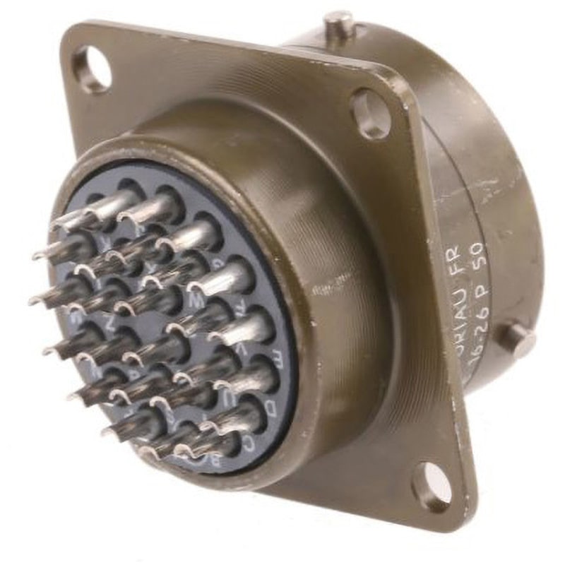 851-02E-16-26P-50 Souriau MIL規格丸型コネクタ 851， シリーズ SOURIAU はんだ メス コンタクト数26 ストレート パネルマウント  1個 851-02E-16-26P-50