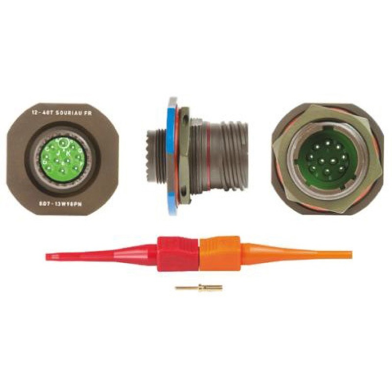 8D713W98PN Souriau MIL規格丸型コネクタ 8D， シリーズ SOURIAU メス コンタクト数10 ストレート パネルマウント  1個 8D713W98PN