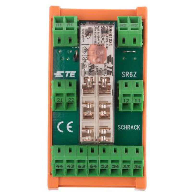 SR6ZB024 5-1415033-1 TE Connectivity リレー 24V TE Connectivity Japan(旧:TYCOELECTRONICS(タイコエレクトロニクス)) SR6シリーズ DINレール 極数6 スプリング端子  1個