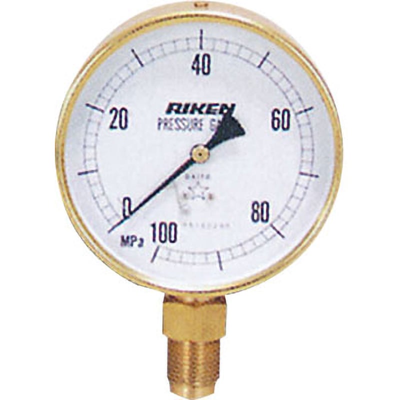 ASG75-100M 圧力計 RIKEN(理研機器) A枠(立型つば無し) 圧力レンジ0