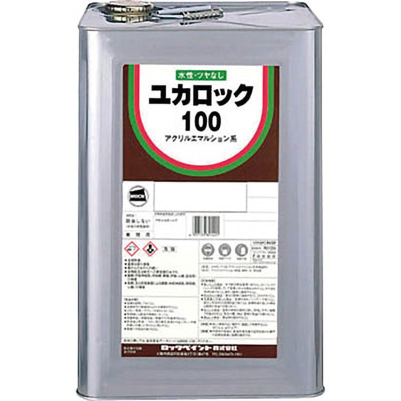 082-0119-01 ユカ100 ロックペイント 水性 アクリルエマルション系 ツヤ無し グレー色  1缶(20kg) 082-0119-01