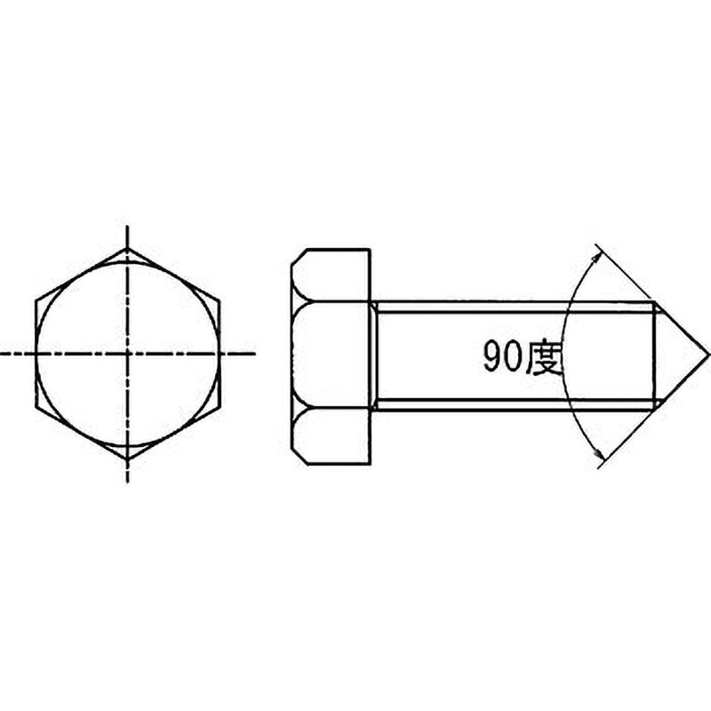 M8×90 六角ボルト 全ねじ(ステンレス) 剣先 大阪魂 ピッチ1.25