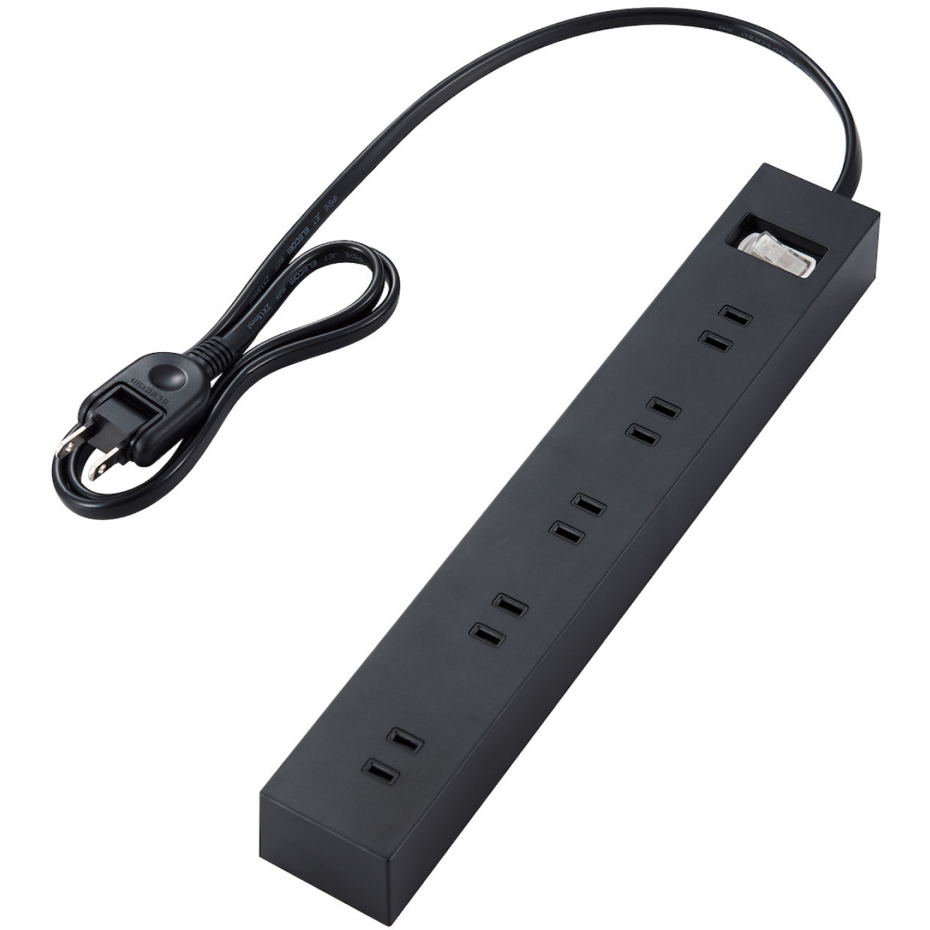 ECT-1510BK 電源タップ 延長コード 10個口 2P マグネット 雷ガード